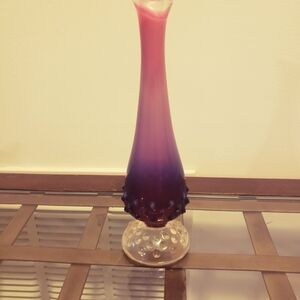 Elegant Purple and Pink Glass Vase